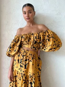 Acler York Top In Night Garden Print