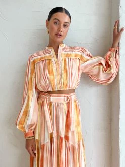 Acler Coupland Top In Geo Stripe