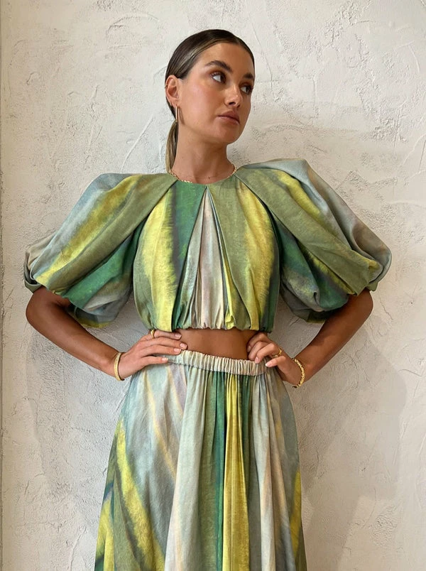 Acler Cumberland Top In Impressionist Stripe - Image 6