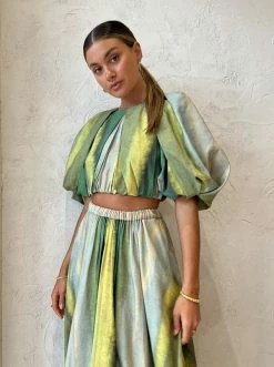 Acler Cumberland Top In Impressionist Stripe