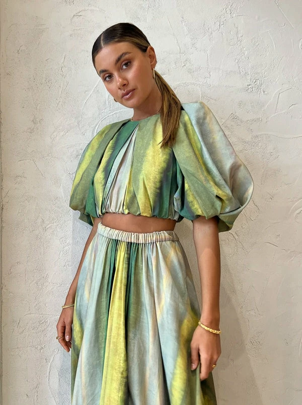 Acler Cumberland Top In Impressionist Stripe