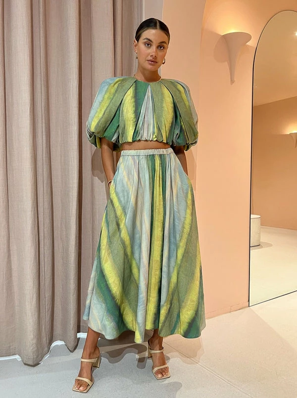 Acler Cumberland Top In Impressionist Stripe - Image 2