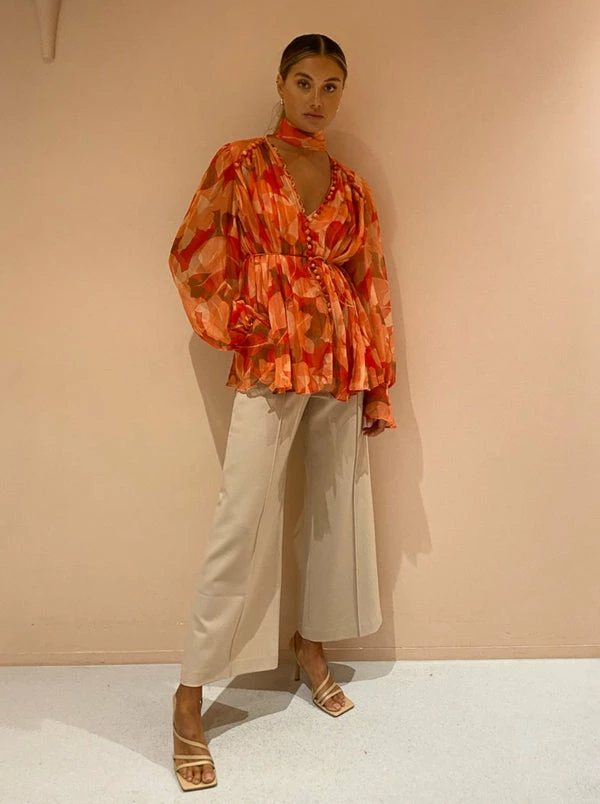 Acler Cedar Top In Amber Bloom - Image 5