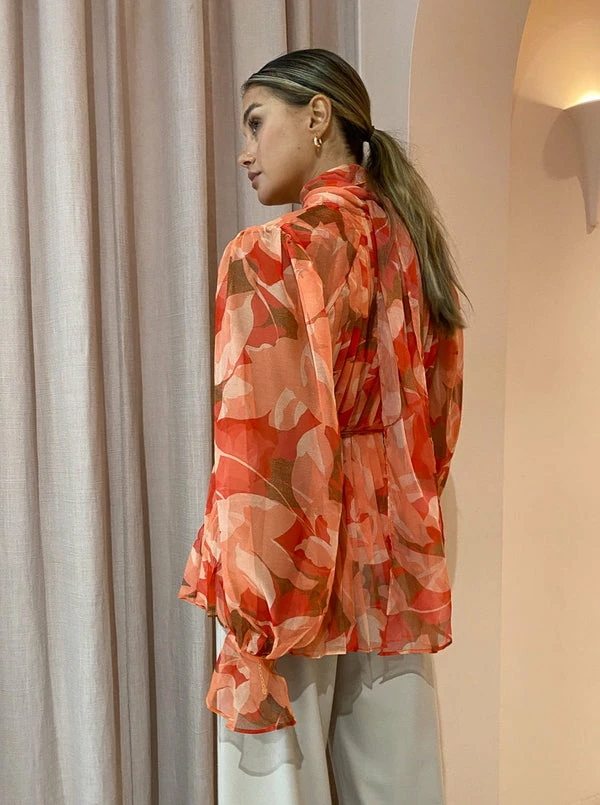 Acler Cedar Top In Amber Bloom - Image 4