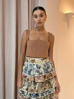 Alemais Riding Corset In Tan