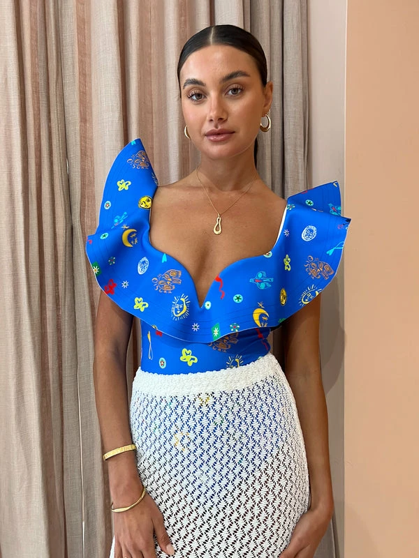 Alemais Sollar Frill One Piece In Multi - Image 3