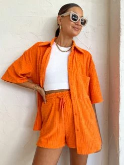 Aston Studio Bobby S/S Shirt In Nectar Terry