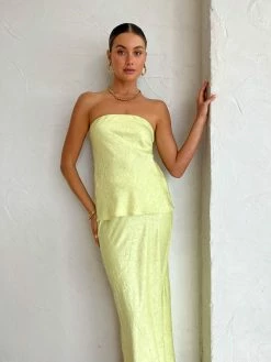 Bec & Bridge Lani Strapless Top In Lime
