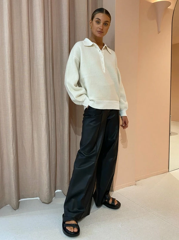 Bec & Bridge Marlene Knit Polo In Ivory - Image 2