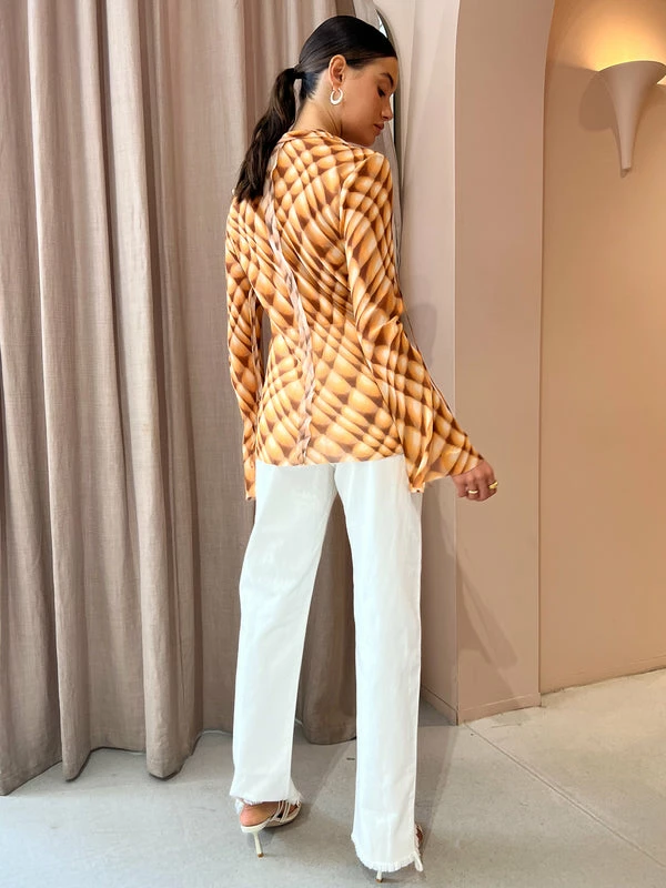 Bec & Bridge Floria Blouse In Golden Hour Check - Image 3