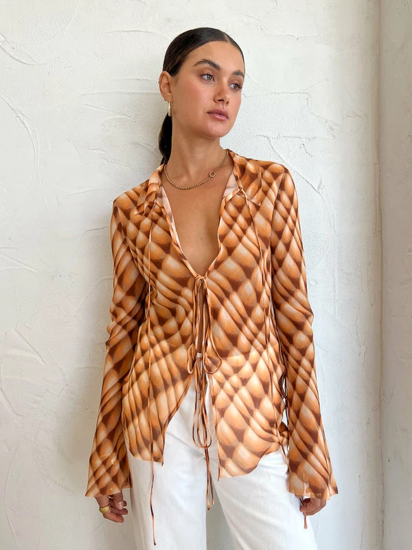 Bec & Bridge Floria Blouse In Golden Hour Check