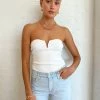 Bec & Bridge Vesna Strapless Knit Top In Ivory