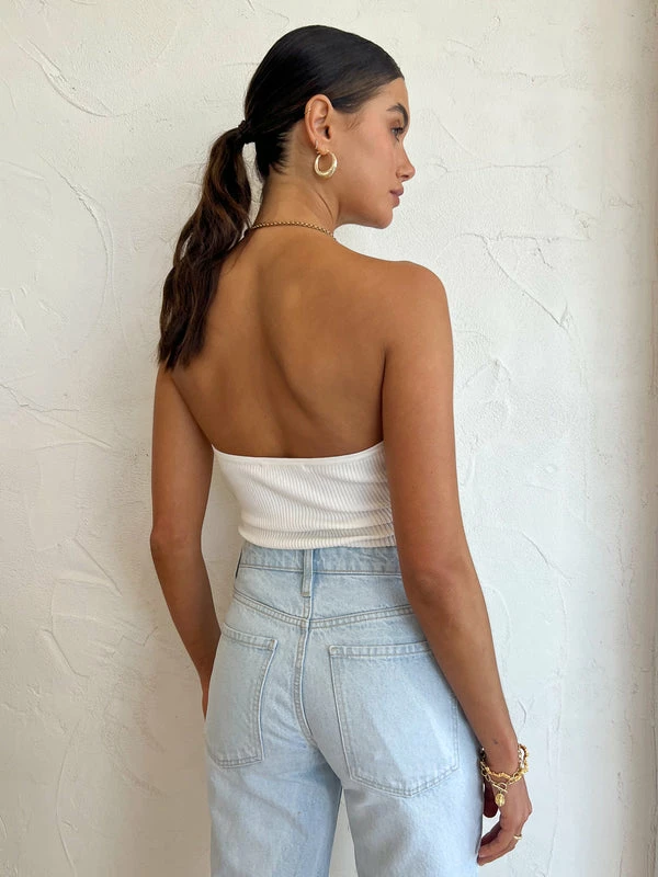 Bec & Bridge Vesna Strapless Knit Top In Ivory - Image 4