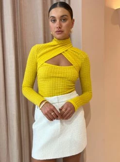 Camilla And Marc Cypress Long Sleeve Top In Golden Amber