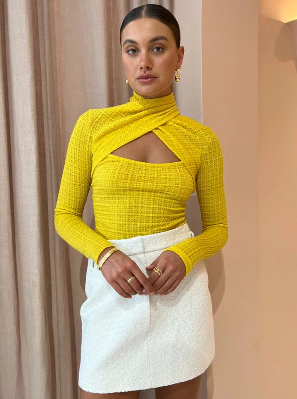 Camilla And Marc Cypress Long Sleeve Top In Golden Amber