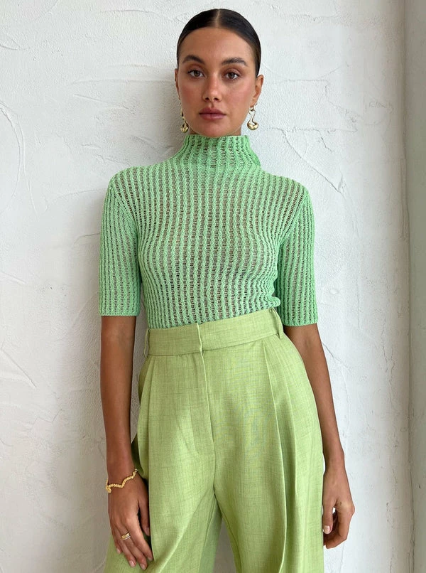 Camilla And Marc Amber Short Sleeve Knit Top In Apple - Image 5