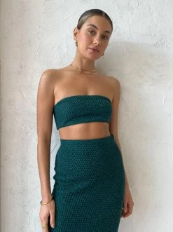 Camilla And Marc Adrien Bandeau Top In Marble Green