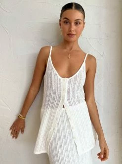 Camilla And Marc Dante Button Down Knit Cami In Ivory