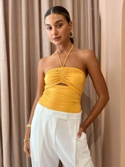 Camilla And Marc Elena Bodysuit In Apricot