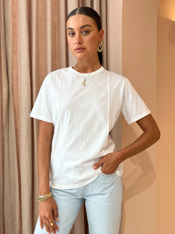 Camilla And Marc Axel Pintuck Tee In Fresh White