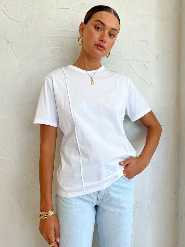 Camilla And Marc Axel Pintuck Tee In Fresh White - Image 4