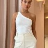 Camilla And Marc Park One Shoulder Tank In Soft White