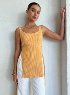 Clea Luca Side Tie Knit In Mango