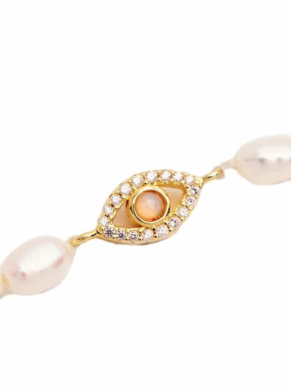 By Charlotte Eye Of Purity Pearl Choker In Gold Vermeil - Image 2