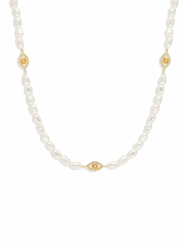 By Charlotte Eye Of Purity Pearl Choker In Gold Vermeil