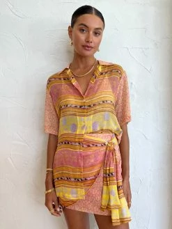 Hansen & Gretel Tropez Shirt In Tango/Carnivale Print