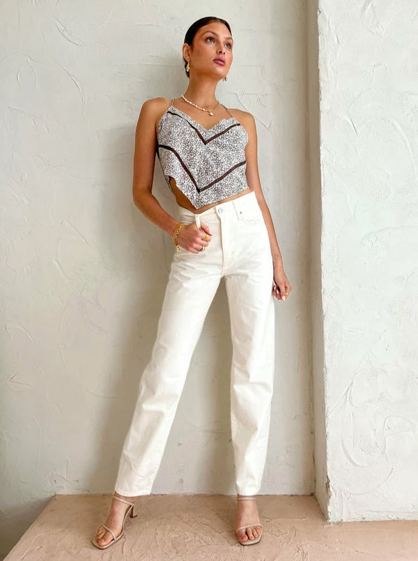 Joslin Whitley Silk Crop Camisole In Sandwash Daisy - Image 3