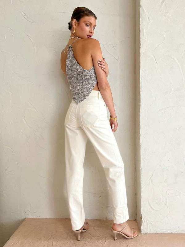 Joslin Whitley Silk Crop Camisole In Sandwash Daisy - Image 4