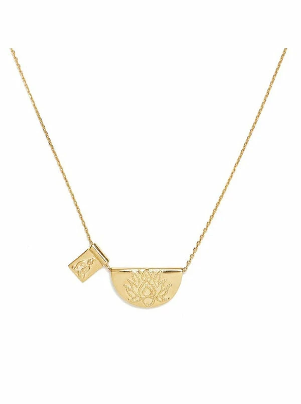 By Charlotte Lotus And Little Buddha Necklace In Gold - Image 2