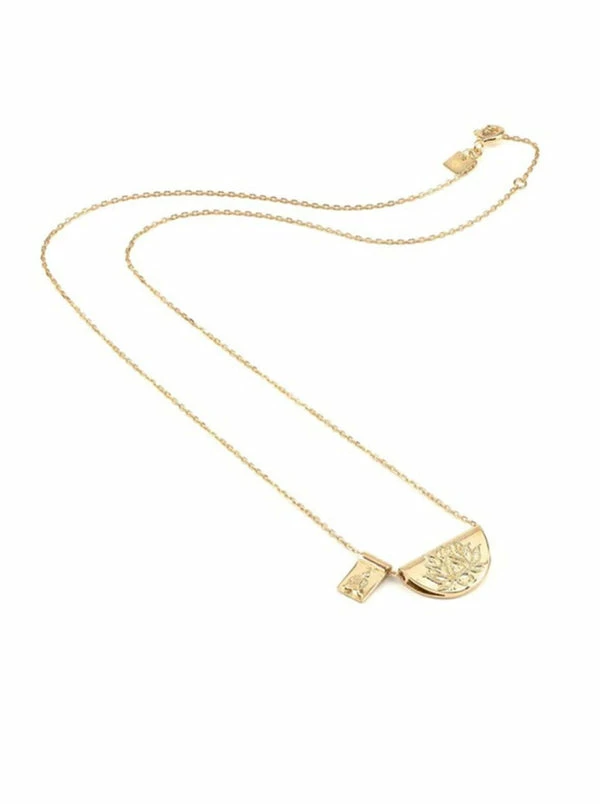 By Charlotte Lotus And Little Buddha Necklace In Gold