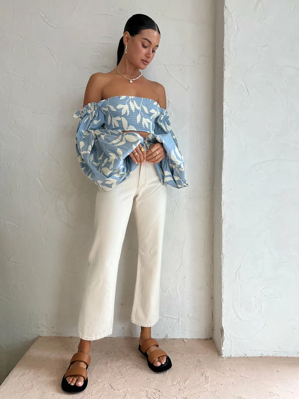 Palm Noosa Go Fish Crop In Eves Leaves Blue - Image 4