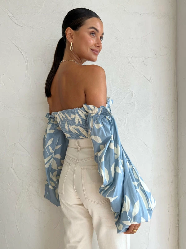 Palm Noosa Go Fish Crop In Eves Leaves Blue - Image 2