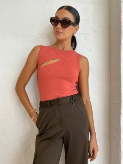 Sir Nadja Cut Out Tank In Coral