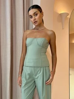 Sir Adrien Strapless Bustier In Sage