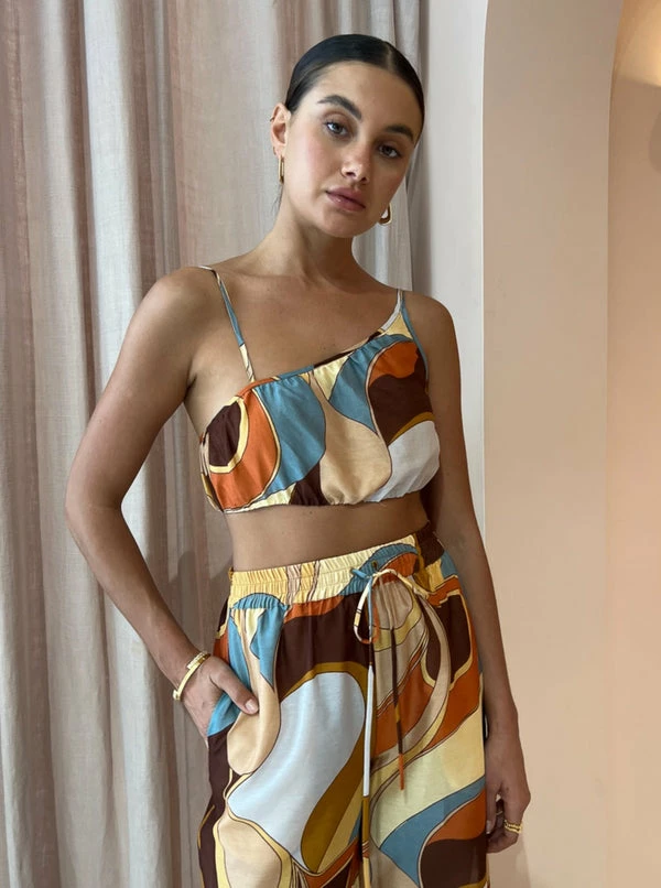 Sir Vista Asymmetrical Crop In Vista Print - Image 5