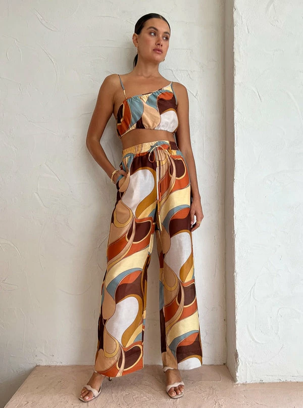 Sir Vista Asymmetrical Crop In Vista Print - Image 2