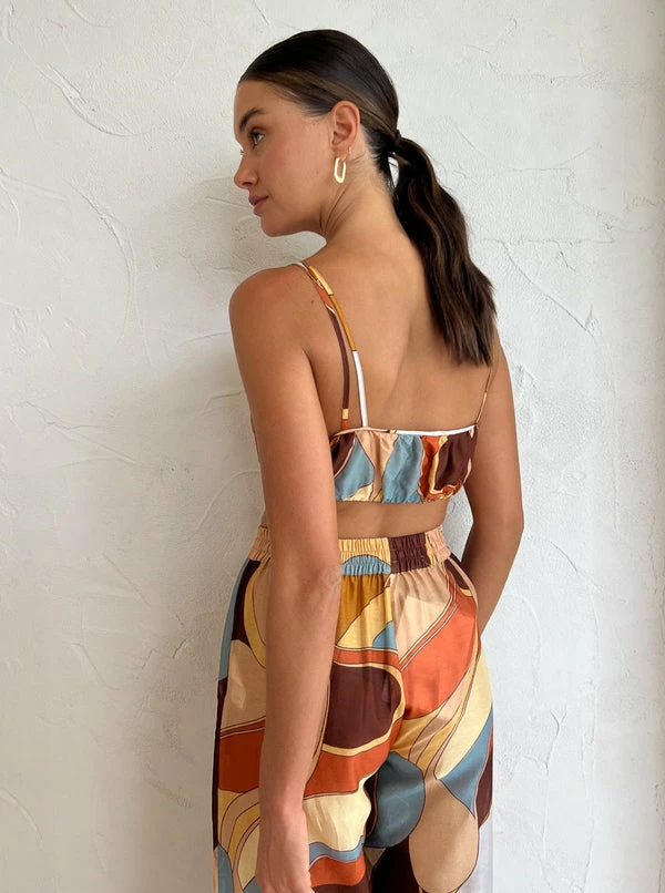 Sir Vista Asymmetrical Crop In Vista Print - Image 4