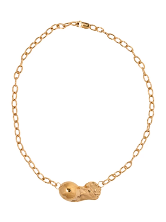 Released From Love Cast Baroque Pearl Choker In Gold