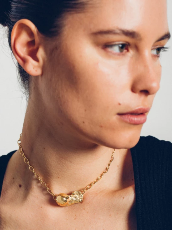 Released From Love Cast Baroque Pearl Choker In Gold - Image 3