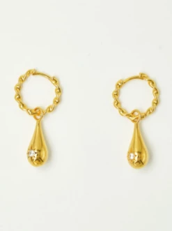 Brie Leon Tear Drop Twist Sleepers In Gold