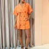Shona Joy Sara Short Sleeve Blazer Dress In Mango