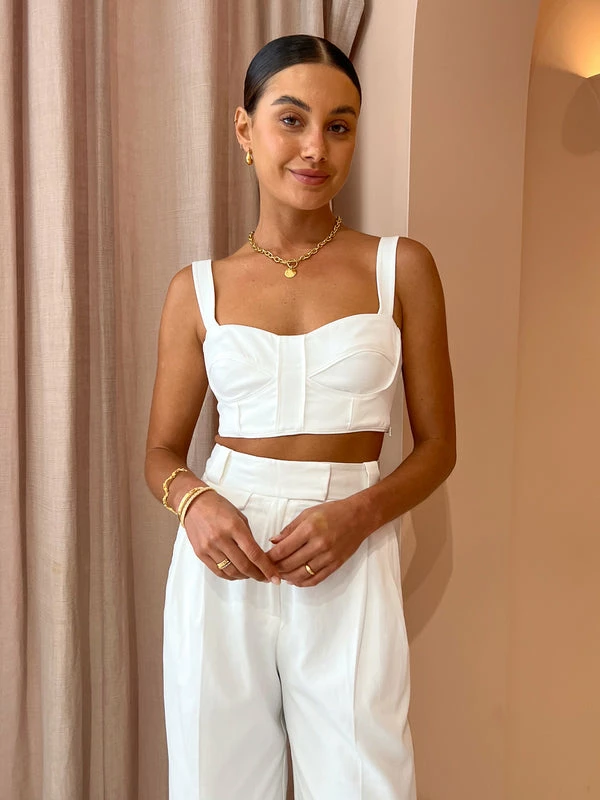 Shona Joy Sara Shirred Back Bustier In Coconut - Image 4