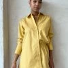 Shona Joy Isabella Oversized Wide Cuff Shirt In Mimosa