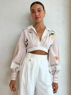 Significant Other Blaire Top In Embroidery Mix
