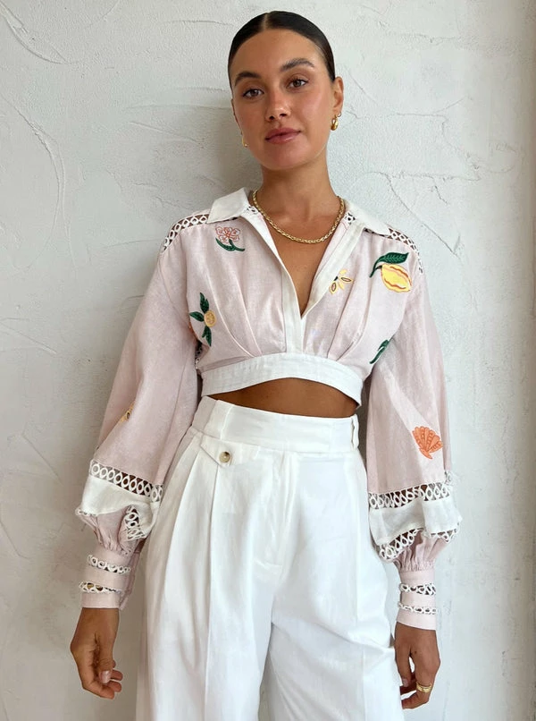 Significant Other Blaire Top In Embroidery Mix