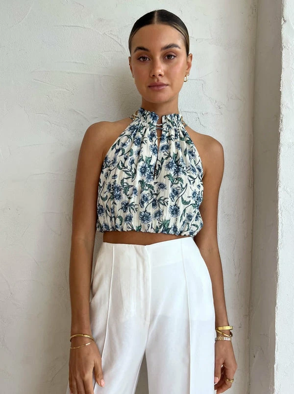 Significant Other Isobel Top In Cornflower Daisy